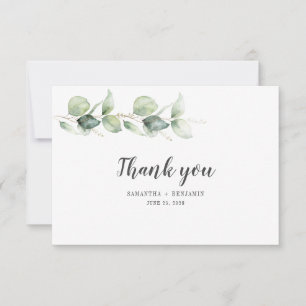 Carte De Remerciements Eucalyptus Botanique Aquarelle Mariage rustique