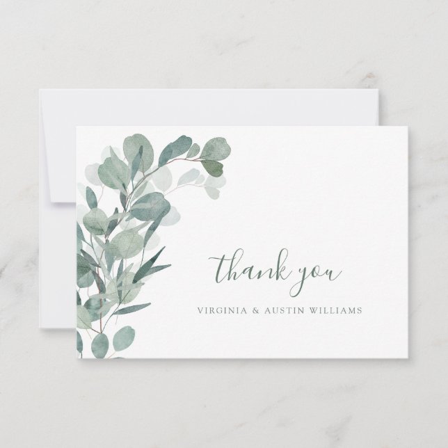 Carte De Remerciements Eucalyptus élégant (Devant)