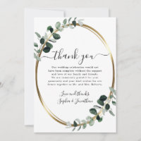 Eucalyptus Gold Élégant Script Mariage blanc
