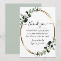 Eucalyptus Gold Élégant Script Mariage de taille b