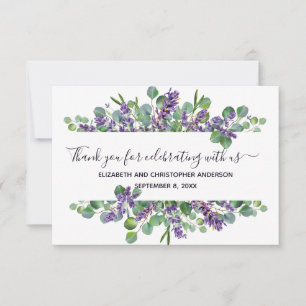 Carte De Remerciements Eucalyptus Lavender Mariage
