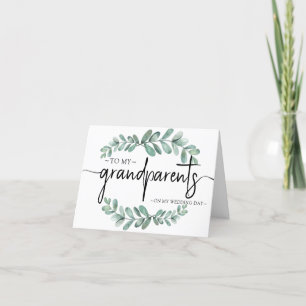 Carte De Remerciements Eucalyptus Minimal Grand-parents Gardien mariage