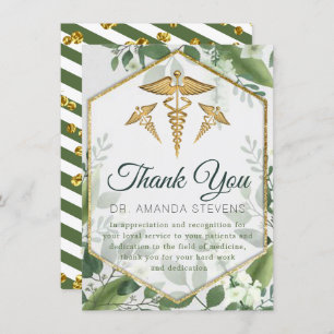 Carte De Remerciements Eucalyptus Parties scintillant Verdure Docteur Car
