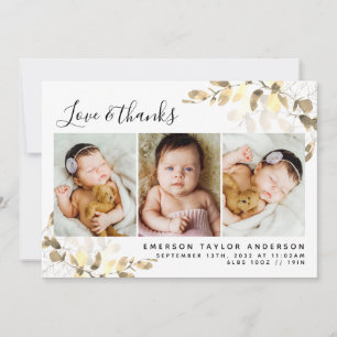 Carte De Remerciements Eucalyptus Photo Baby