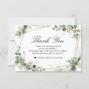 Carte De Remerciements Eucalyptus Verdure Botanique Mariage géométrique