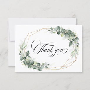 Carte De Remerciements Eucalyptus Verdure Rustique Mariage géométrique Me