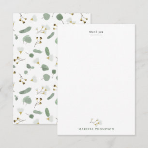Carte De Remerciements Eucalyptus Vert Argent Dollar Gum Blossoms