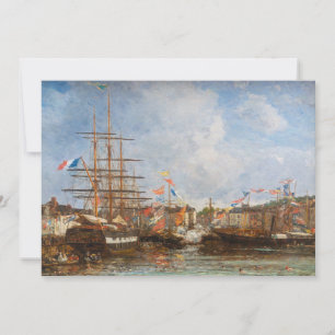Carte De Remerciements Eugene Boudin - Festival dans le port de Honfleur