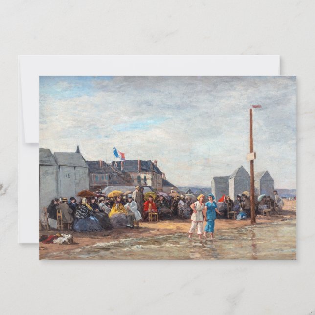 Carte De Remerciements Eugene Boudin - L'heure de la baignade à Trouville (Devant)