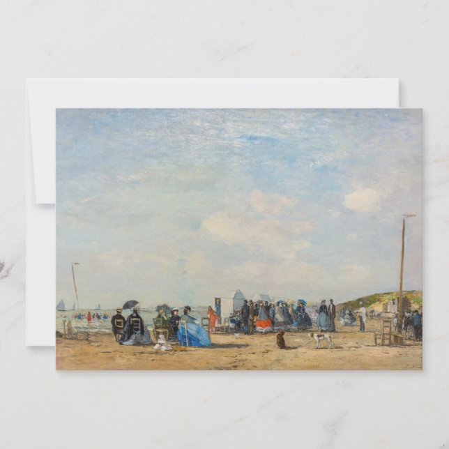 Carte De Remerciements Eugene Boudin - Rassemblement sur la plage (Devant)