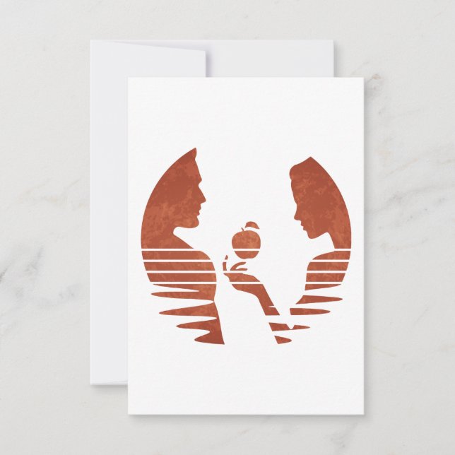 Carte De Remerciements Eve Met Une Pomme À Adam, Grunge Version 3/3 (Devant)