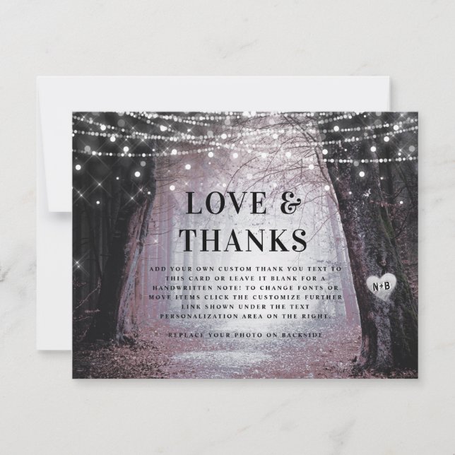Carte De Remerciements Evermore | Enchanted Fairy Forest Love and Thanks (Devant)