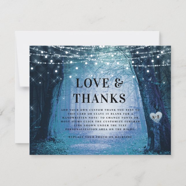 Carte De Remerciements Evermore | Enchanted Fairy Forest Love and Thanks (Devant)