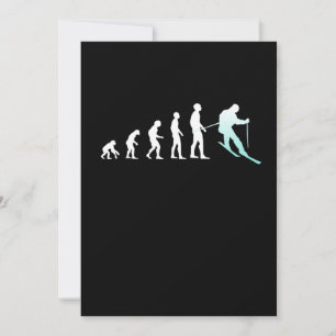 Carte De Remerciements Évolution du skieur Ski Snowboard Sports d'hiver