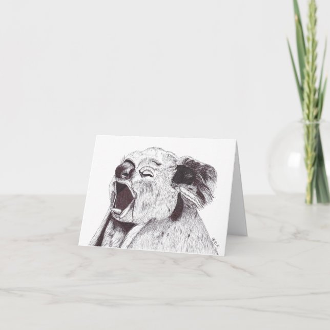 CARTE DE REMERCIEMENTS EXHAUSTED KOALA (Devant)