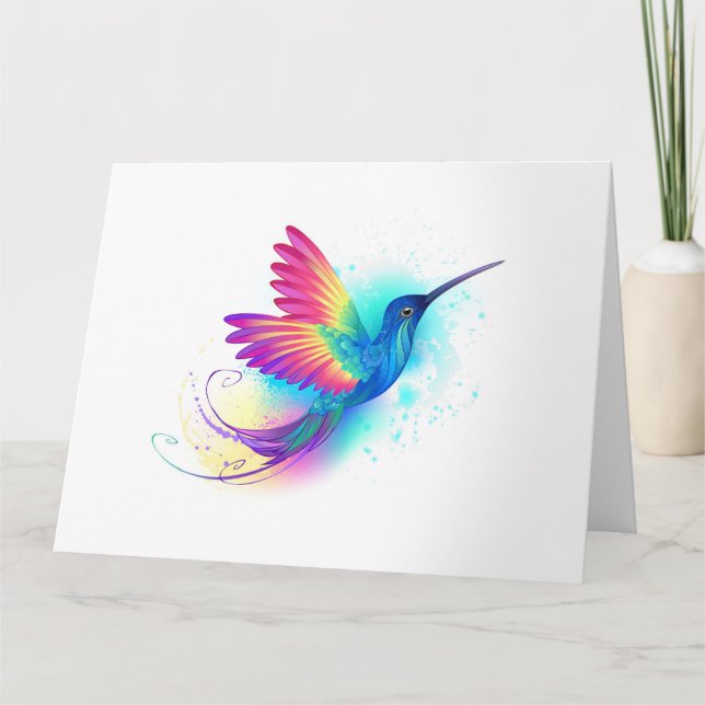 Carte De Remerciements Exotic Rainbow Hummingbird (Devant)
