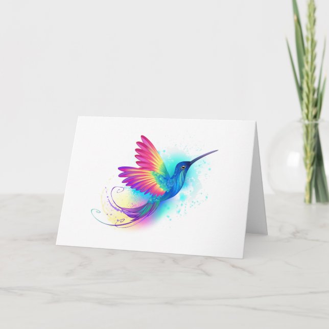 Carte De Remerciements Exotic Rainbow Hummingbird (Devant)