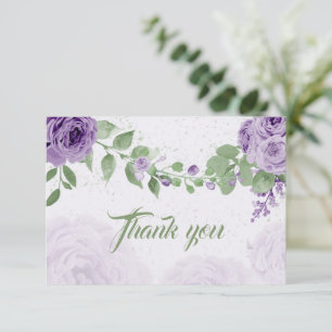 Carte De Remerciements extraordinaire fleurs violettes verdure botanique