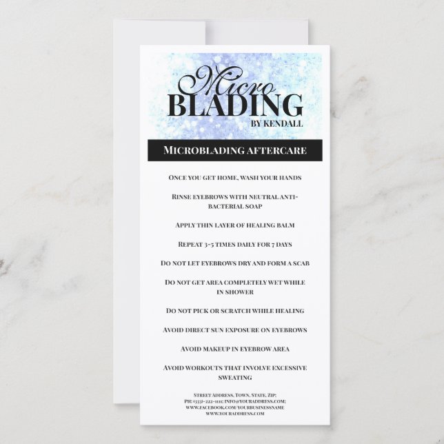 Carte De Remerciements Eyebrow Afcare Simple Black White Instruction (Devant)