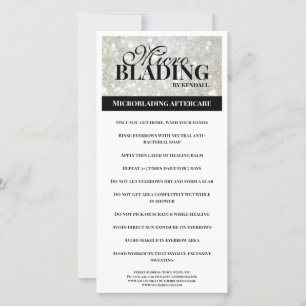 Carte De Remerciements Eyebrow Aftercare Simple Black Platina Instruction
