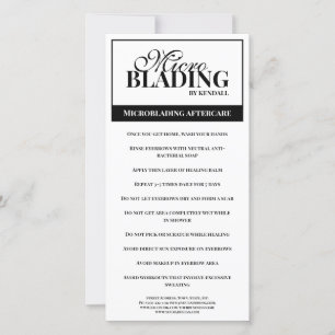 Carte De Remerciements Eyebrow Aftercare Simple Black White Instruction
