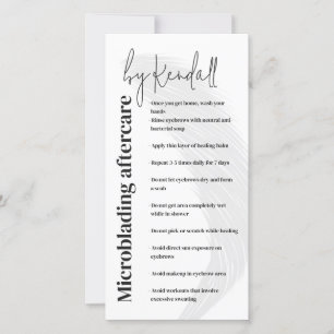 Carte De Remerciements Eyebrow Aftercare Simple Blanc Gras