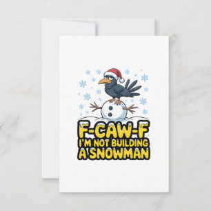 Carte De Remerciements F-Caw-F Je ne construis pas un bonhomme de neige N