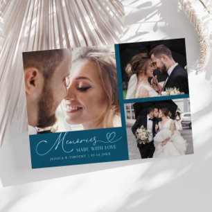 Carte De Remerciements Faire des souvenirs avec amour Mariage Photo sarce