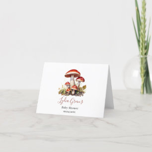 Carte De Remerciements Faire part de Baby Shower Champignon, Automne Genr