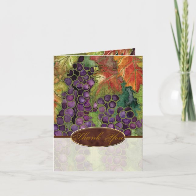 Carte De Remerciements Faire Part de Mariage Remerciements Feuille de Vig (Devant)