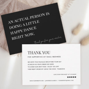 Carte De Remerciements Faire Une Petite Danse Heureuse Petite Entreprise