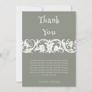 Carte De Remerciements Faire une sage vert minimaliste Baby Shower