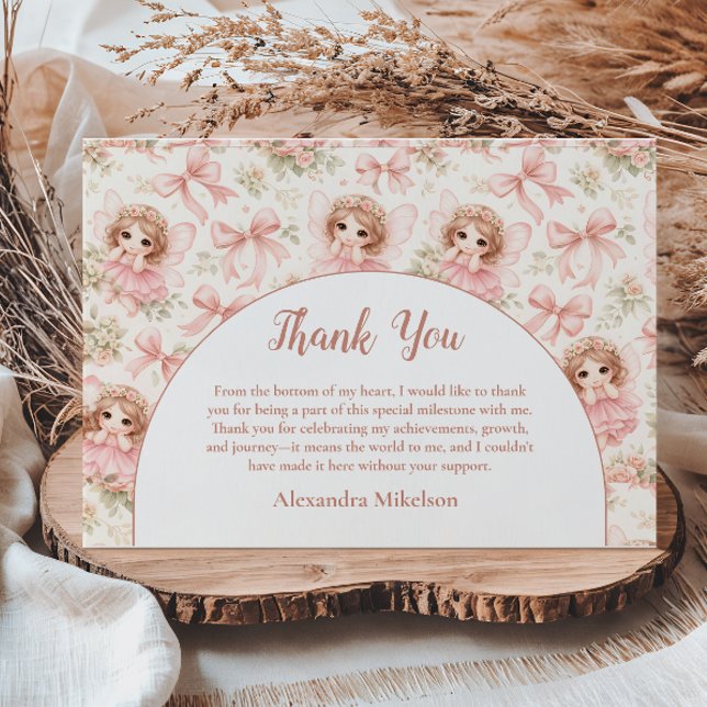 Carte De Remerciements Fairy 1st Birthday Whimsical Garden (Créateur téléchargé)