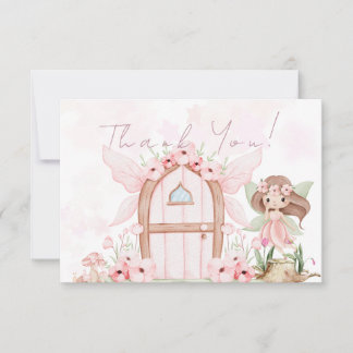 Carte De Remerciements Fairy First Girl's 1st Birthday Party Custom