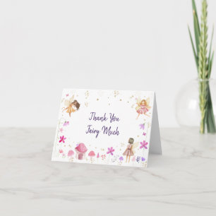 Carte De Remerciements Fairy Garden Floral Anniversaire