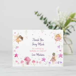 Carte De Remerciements Fairy Garden Floral Anniversaire