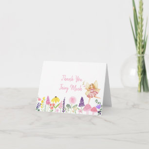 Carte De Remerciements Fairy Garden Floral Anniversaire