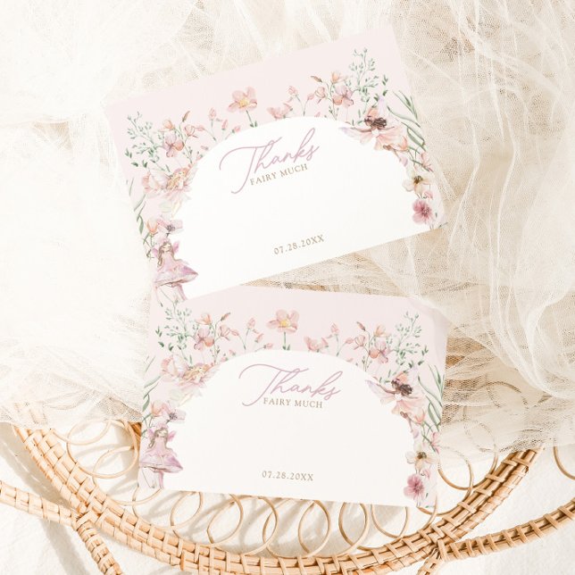 Carte De Remerciements Fairy Rose Floral Girls Anniversaire (Créateur téléchargé)