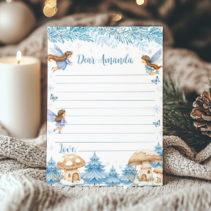 Carte De Remerciements Fairy Winter Garden Time Capsule Note Message Card