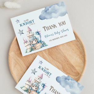 Carte De Remerciements Fairytale Dreamy Dragon Blue Knight Baby shower
