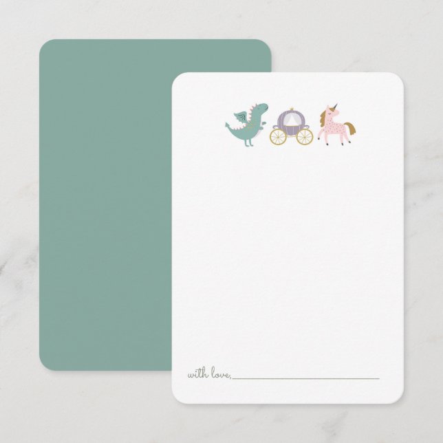 Carte De Remerciements Fairytale Princess Castle Anniversaire Heure Capsu (Devant / Derrière)