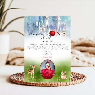 Carte De Remerciements Fairytale Princess Fairest 1er anniversaire Photo