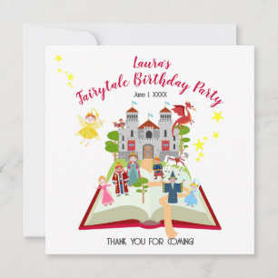 Carte De Remerciements Fairytale Stories Fille fête d'anniversaire