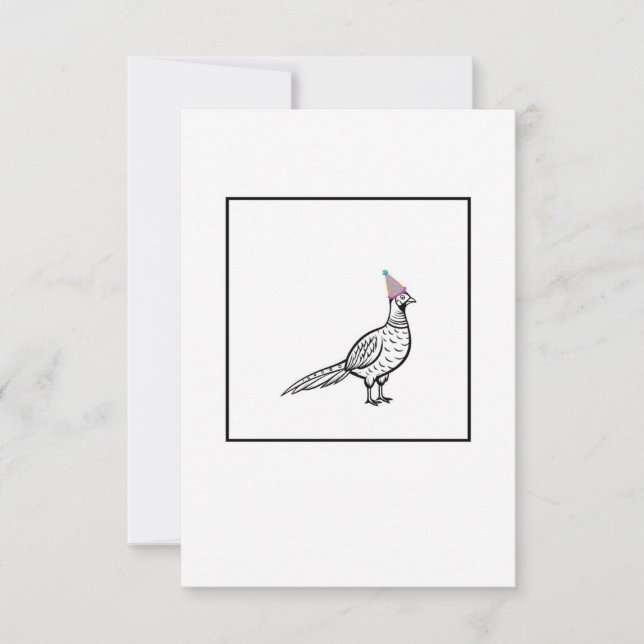 Carte De Remerciements Faisan, thème oiseau (Devant)