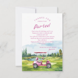 Carte De Remerciements Faisons la fête au golf Anniversaire Rose