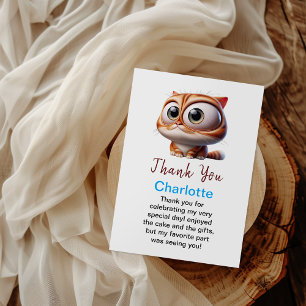 Carte De Remerciements Faisons la fête ! Joyeux 2e anniversaire au chat m