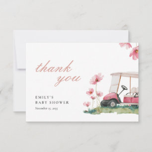 Carte De Remerciements Faisons la fête pour un bébé golfeur