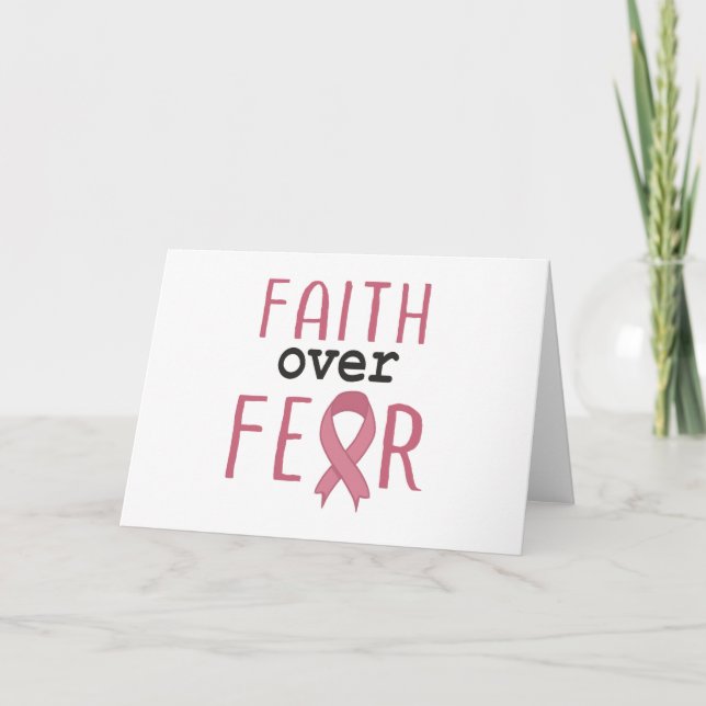 Carte De Remerciements Faith Over Fear Breast Cancer Awareness (Devant)