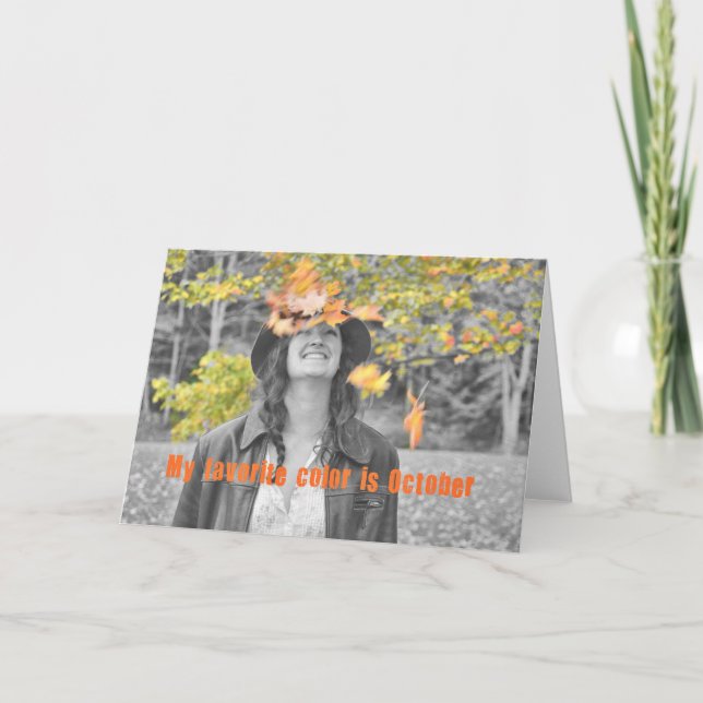 Carte De Remerciements FALL FOLIAGE FUN Grey Card (Devant)