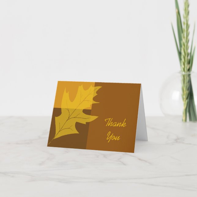Carte De Remerciements Fall Leaf Color Block Thank You (Devant)